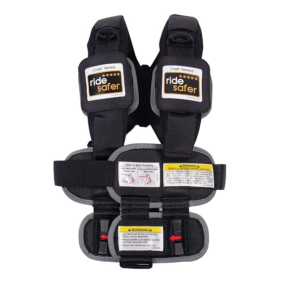 RideSafer Gen 5 - Extra Small (XS) Black, Lightweight, Compact, Portable Car Seat, 2+ years; 26.540 lb - Perfect for Travel and Everyday Child Safety