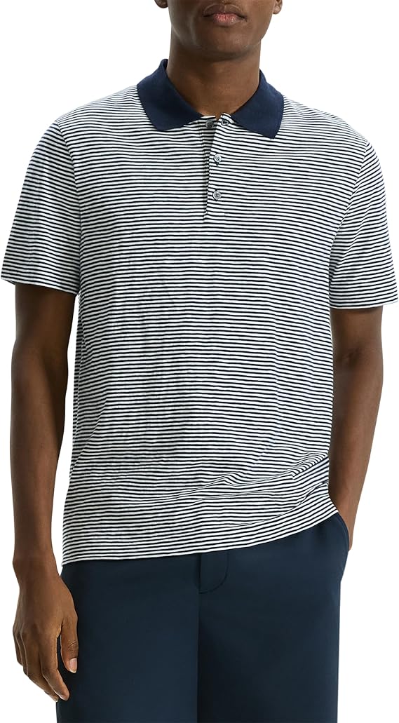 Theory Men's Bron D Even Stripe Shirt in Cosmos