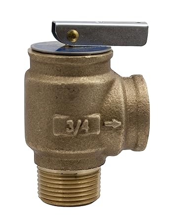 Apollo Valve 10-400 Series Bronze Safety Relief Valve, ASME Hot Water, 50 psi Set Pressure, 3/4" NPT Male x Female