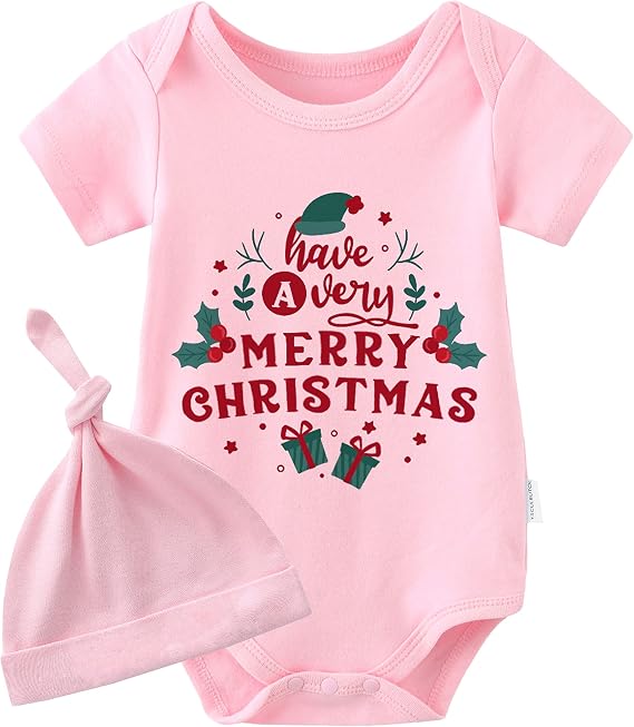 YSCULBUTOL Baby Twins Bodysuit Merry Christmas Girl New Newborn Girl Matching Outfits Sister Dresses Infant Romper
