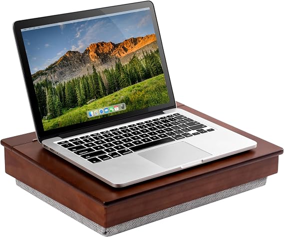 LAPGEAR Schoolhouse Lap Desk - Java Acacia Wood, Built-in Storage
