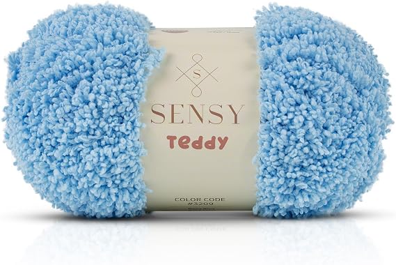 S Sensy Teddy - Micro Polyester Amigurumi #5 Bulky Yarn Baby Blue 109 Yards