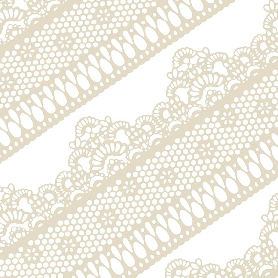 Edible Cake Lace Lattice with Small Daisy Ivory White 14-inch 10-piece Set