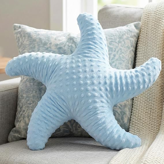 XIAIJIA Starfish Pillow,Coastal Beach Throw Pillows, Blue, 19.68 Inch