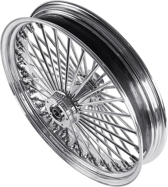 FatFlex Front Wheel for Harley Touring 2000-2007 21 Dual Disc | Fits 2000-2007 Touring Models with Stainless Steel Fat Spokes and Dual Disc Setup for Classic Custom Styling,Chrome