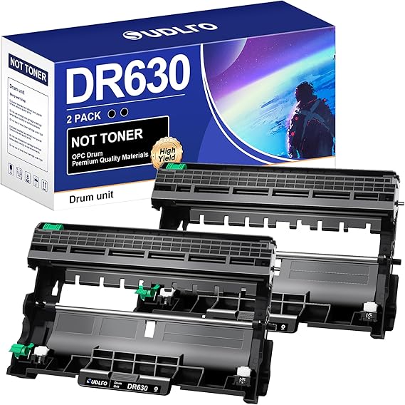 DR630 Drum (Not Toner) - Replacement Compatible for Brother DR-630 Drum Unit for Brother HL-L2300D HL-L2340DW HL-L2360DW HL-L2380DW DCP-L2540DW DCP-L2540DW MFC-L2705DW MFC-L2707DW Printer (2 Black)