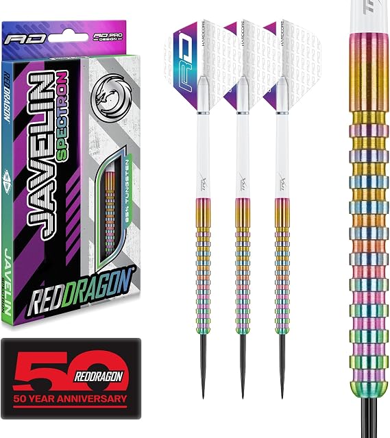 RED Dragon Javelin Series Premium Tungsten Steeltip Darts Set with Flights and Stems