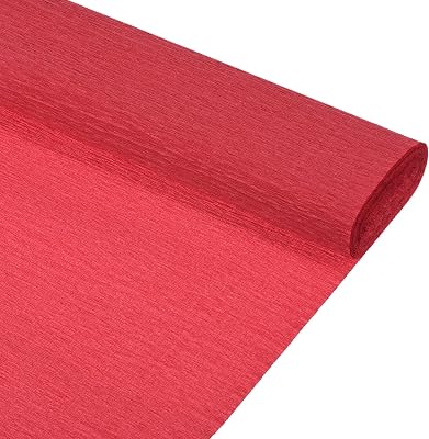 MECCANIXITY Crepe Paper Roll 7.5ft Long 20 Inch Wide for Wedding Ceremony Various Large Festivals Decoration, Bright Red 2pcs