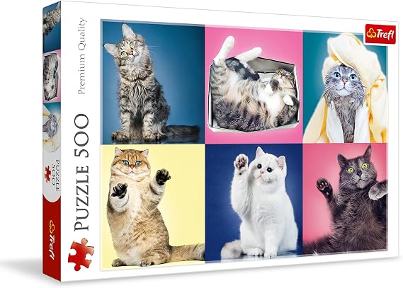 TREFL 500 Piece Jigsaw Puzzle, Kittens, Silly Pets, Cat Collage, Adult Puzzles, Trefl 37377