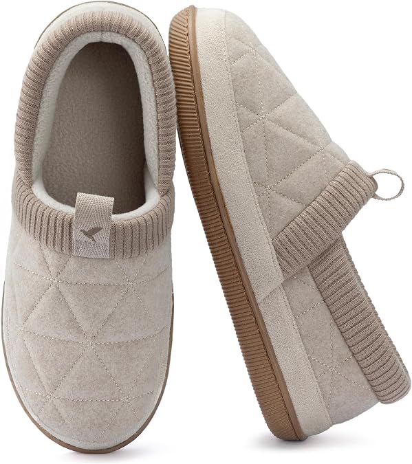 RockDove Women's Knit Cuff Closed Back House Slippers | Comfortable, Soft, Memory Foam, Machine Washable, Non-Slip, Indoor/Outdoor Sole, Warm, Closed Back