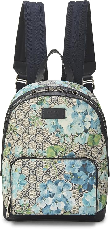 Pre-Loved GG Supreme Canvas Blooms Eden Backpack Small, Blue