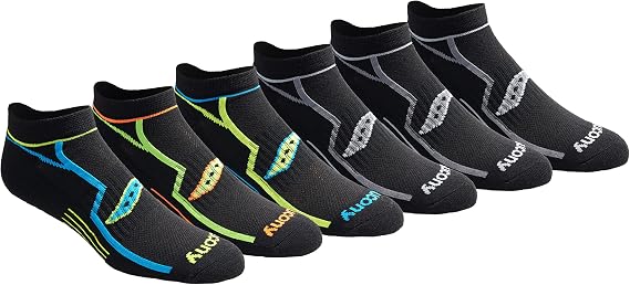 Saucony Men's Rundry Bolt Performance No-show Socks, Available in M-xxl (6, 12, 18 Pairs)