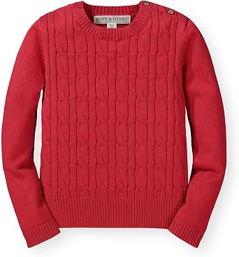 Hope & Henry Girls Cable Front Pullover Sweater