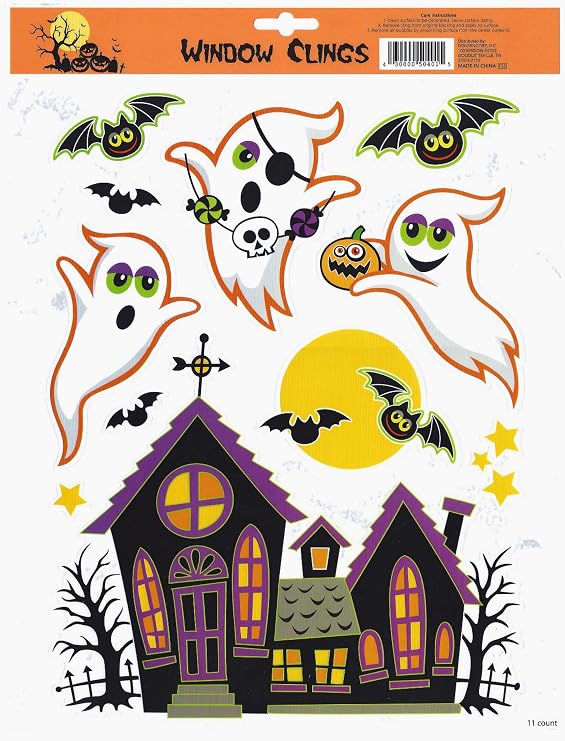 Ghosts & Haunted House Halloween Window Clings