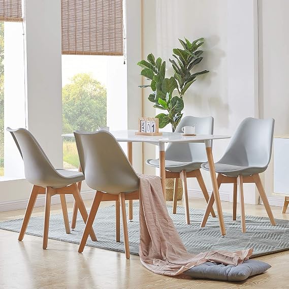 H.J WeDoo Dining Set with Dining Table and 4 Dining Chairs