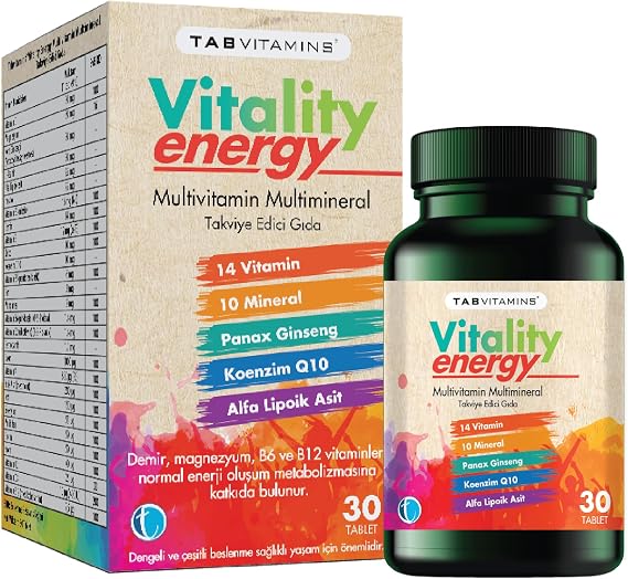 TABVITAMINS Vitality Energy 30 Tablet Multivitamin Multimineral