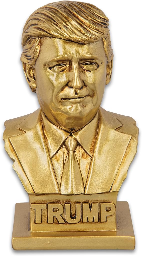 President Donald Trump Bust | Metallic Gold Polyresin Collectible Statue