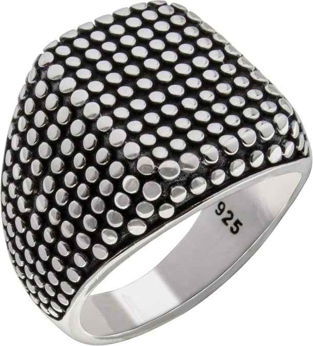 Solid 925 Sterling Silver Heavy Luxury Turkish Men's Ring