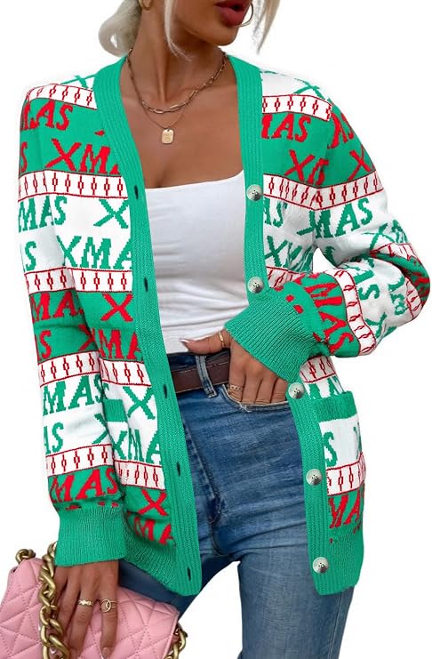 Ugly Christmas Sweater for Women Christmas Cardigans Funny Xmas Sweaters