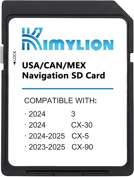2025 Update Navigation Card (Version.2024), GPS SD Map for 24 CX-30/3, 24-25 CX-5, 23-25 CX-90, USA/CAN/MEX Coverage, Plug & Play (KMV6-66-EZ1C)