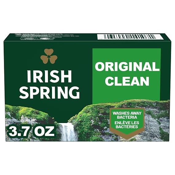 Irish Spring Original Deodorant Bar Soap for Men, With Flaxseed Oil, 12 Hour Fresh Deodorant Soap, 3.7 oz Bar (3 Pack)