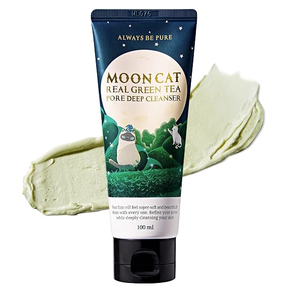 Real Green Tea Pore Deep Cleanser 100ml (3.38oz) - Soothing Clay Pack to Foam Face Wash -Blackhead Remover, Deep Pore Purifying Cleanser for Dry Skin, Gentle Korean Skincare