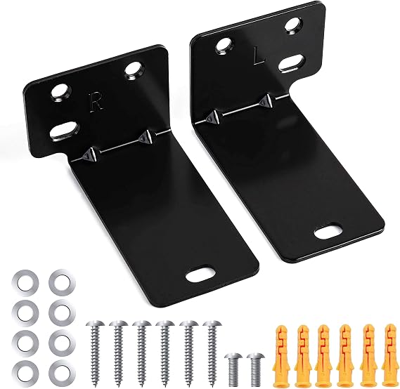 Universal Soundbar Wall Mount Kit, Sound Bar Wall Mount Bracket Compatible Samsung, LG, Sony, Bose and Most of Soundbars, Wall Mount Shelf Mounting Brackets-Black