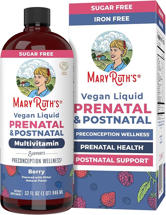 MARYRUTH'S Liquid Postnatal & Prenatal Vitamins for Women, Sugar Free, 32oz