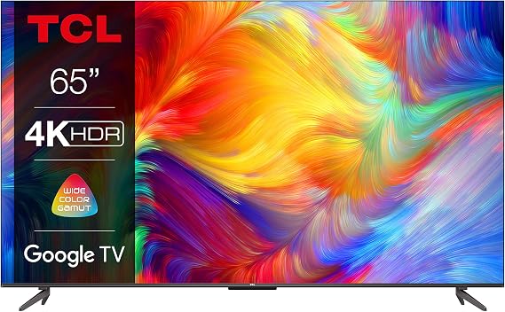 TCL 65P739 65 Inch TV 4K HDR Ultra HD Smart TV Powered by Google TV Frameless Design (Dolby Vision and Atmos Hands-Free Voice Control Compatible with Google Assistant and Alexa) [Energy Class F]