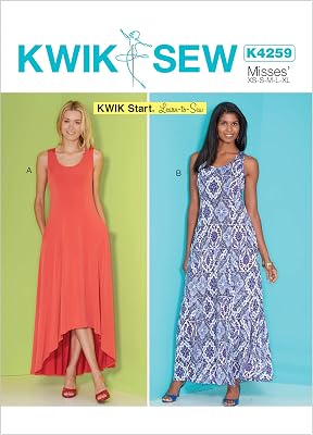 KWIK-SEW PATTERNS Kwik Learn Womens Floor Length Dress Sewing Patterns, Sizes XS-XL
