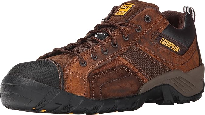 CATERPILLAR Men's Argon Composite-Toe Lace-Up Work Boot,Dark Brown,9 W US