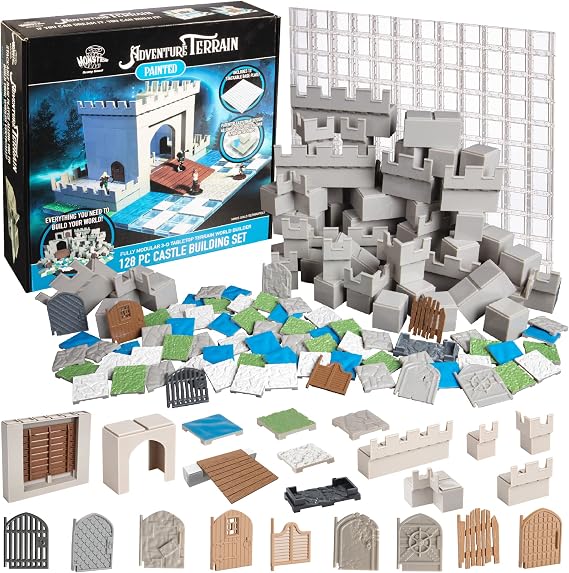 Monster Adventure Terrain 128pc Castle Expansion w Base Compatible with DND
