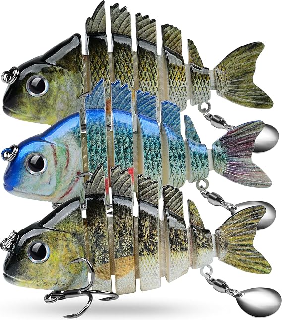 Crankbait Fishing Lure Pike Muskie Lures Lifelike Multi Jointed Swimbait Segement Hard Minnow Bait Treble Hook