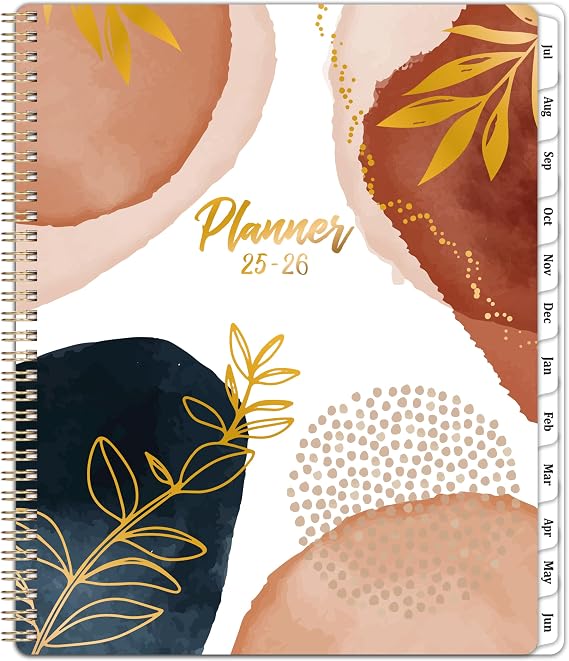 2025-2026 Planner/Calendar - from JUL 2025 to JUN 2026, 9" x 11" Planner Weekly and Monthly 2025-2026, Academic Planner 2025-2026 with Tabs, Twin-Wire Binding, Inner Pocket
