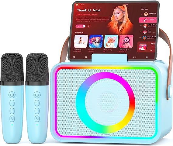 Karaoke Machine for Kids Adults,Bluetooth Speaker 2 Wireless Microphones