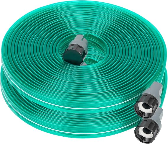 Sprinkler Soaker Hose 40 ft (20 ft 2 pack) for Garden, Watering Hose with Holes, High-Efficiency Sprinklers Drip for Lawn and Garden