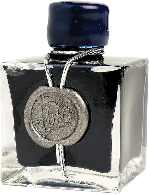 J. Herbin 1670 Anniversary Inks - Gold Sheen 50 ml Bottled - Blue Ocean (Deep Blue Ink)