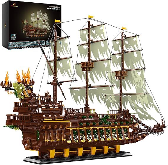 JMBricklayer Pirate Ship Building Sets for Adults 40101 - Large MOC Ship Set Ideal Gifts for Teens Age 14+ Adults who Like Challenging Blocks (Upgraded Version, 4364 PCS)