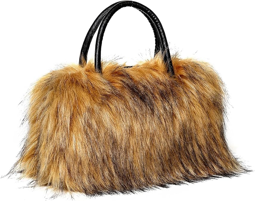 Tote Bag Tote Bag for Women Faux Fur Makeup Bag Fuzzy Fuzzy Wallet Gift Bag