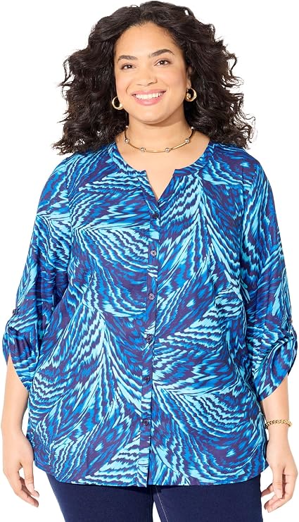 Catherines Women's Plus Size Breezeway Georgette Blouse