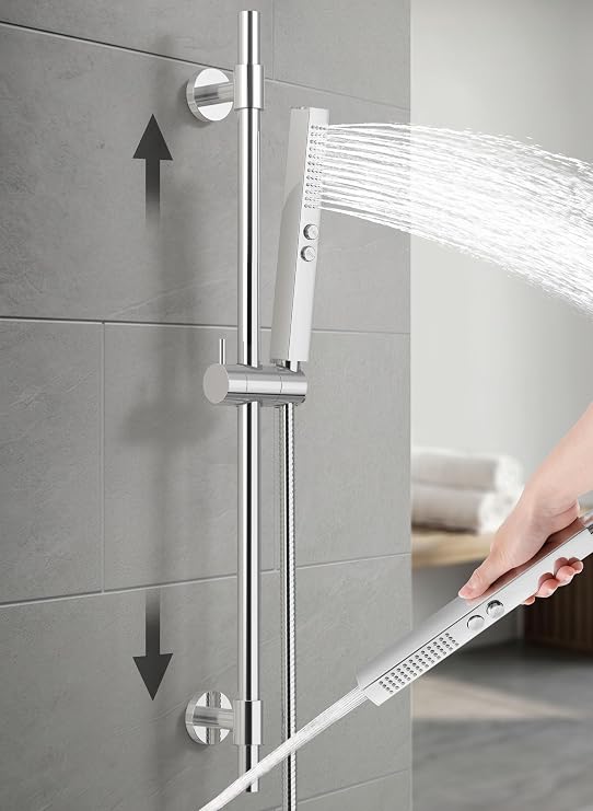 KES All Metal Shower Slide Bar 30in with 2 Spray Mode Handheld Showerhead