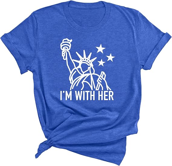 I'm with Her Statue of Liberty 4th of July Graphic Tee Shirt