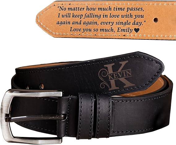 Personalized Belts For Men | Valentines Day Gifts for Men, Boyfriend, Husbund | Custom Leather Belt For Dad, Husband, Father | Unique Gift for Wedding, Anniversary, Christmas
