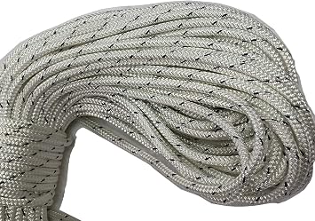 Double Braid Polyester Rope 1/4 Inch by 200 Feet White Black