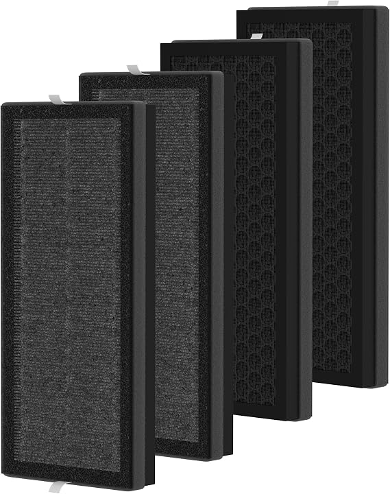 4 Packs Replacement Filters Compatible with Sejoy AP-2202-UL Air Cleaner Purifier, 3-in-1 Filtration of Main Filter, Activated Carbon Filter and Pre-Filter