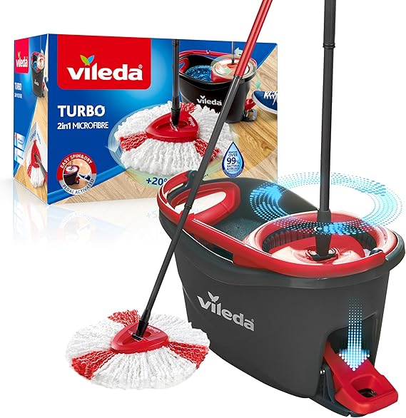 Vileda Easy Wring and Clean Turbo Microfibre Mop and Bucket Set
