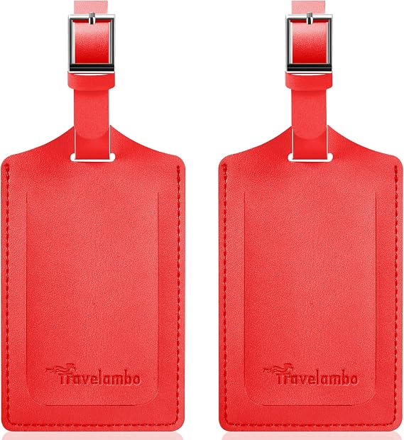 Travelambo 2 Pack Luggage Tags for Suitcases Airplane Travel Essentials