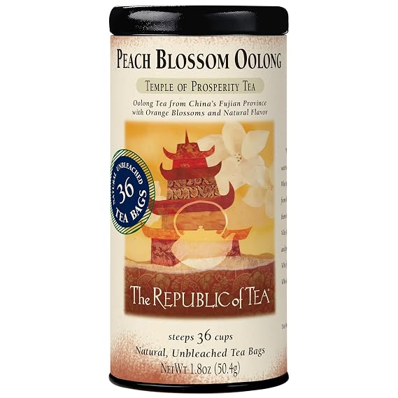 The Republic of Tea Peach Blossom Oolong Tea, Naturally Caffeinated, 36 Ct