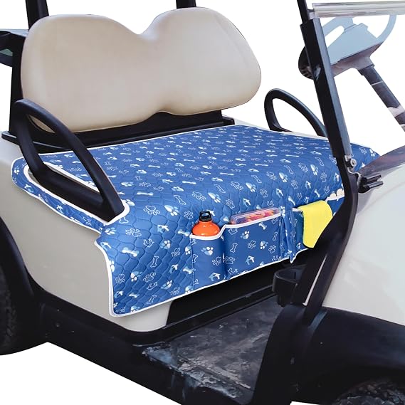 PGmoon Golf Cart Seat Covers with 4 Front Pockets & Nonskid Bottom