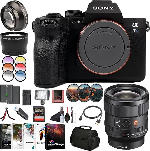 Sony 7S III Full-Frame Mirrorless Camera Body (ILCE-7SM3/B) 12.1 MP BSI Sensor, 4K 120p 10-Bit Video | Sony FE 24mm Lens, 64GB Memory Card, 2 x NP-FZ-100 Battery, Case, External Charger and More